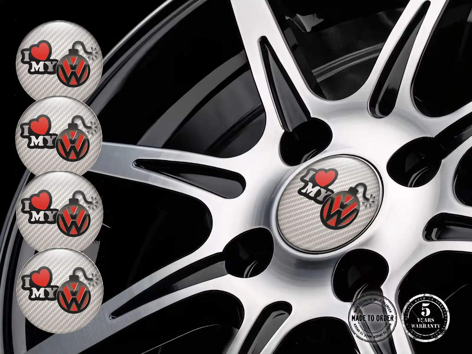 Domed Label Style Premium Wheel Badges